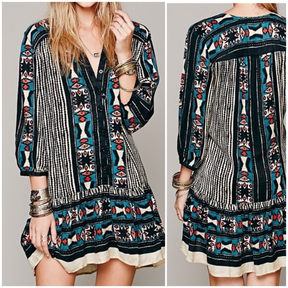 Boho Vintage Print Festival Dress - Picture 1 of 8